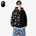 BAPE Fluorescent Split Camo Shark Zip Hoodie