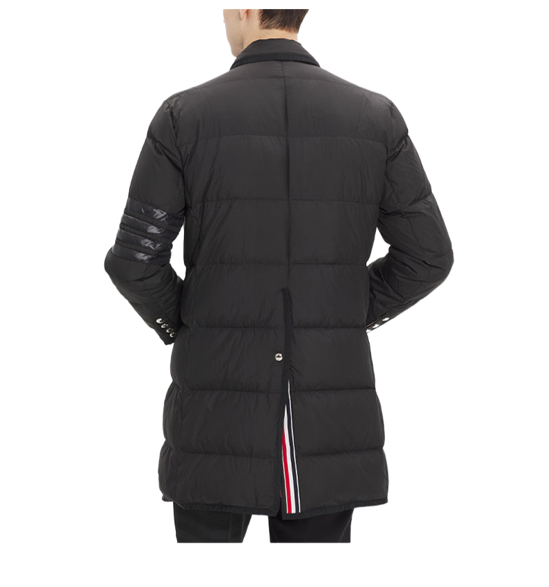 Classic 4-Strip Lapel Midi Down Jacket