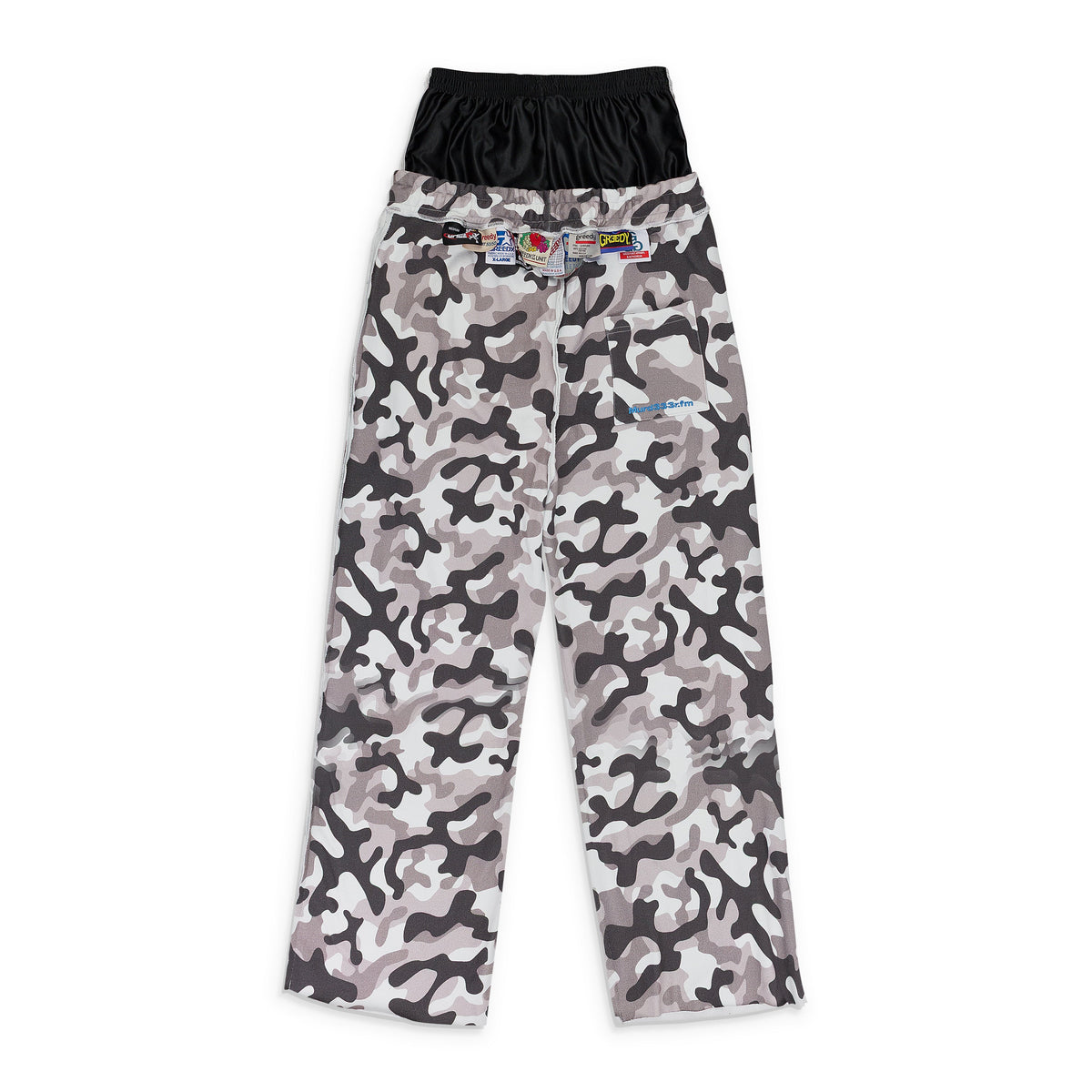 GREEDY UNIT x MURD333R.FM WHITE CAMO SWEATSHORTS