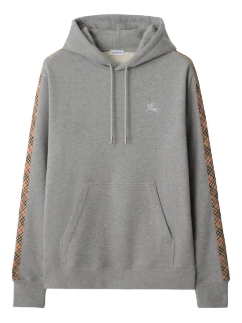 Burberry Check trim cotton hoodie