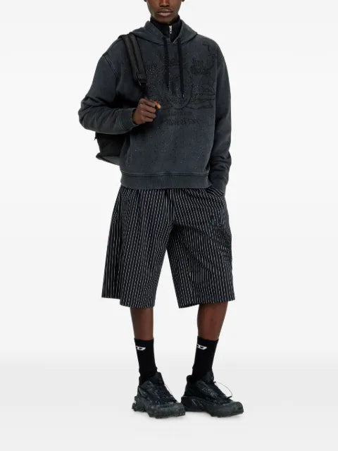 Diesel printed hoodie with rhinestone studs