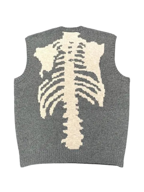 KAPITAL Bone-intarsia knitted vest
