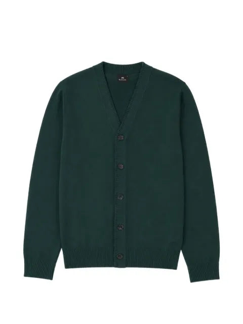 PS Paul Smith contrast-collar merino wool cardigan