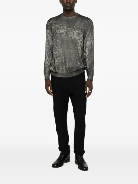 Avant Toi acid-wash fine-knit