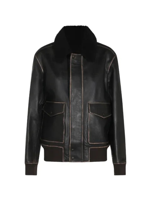 rag & bone shearling-collar leather jacket