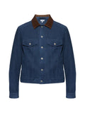 LOEWE corduroy-collar suede jacket
