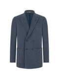 Boggi Milano Brooklyn double-breasted micro patterned blazer in cotton and wool
