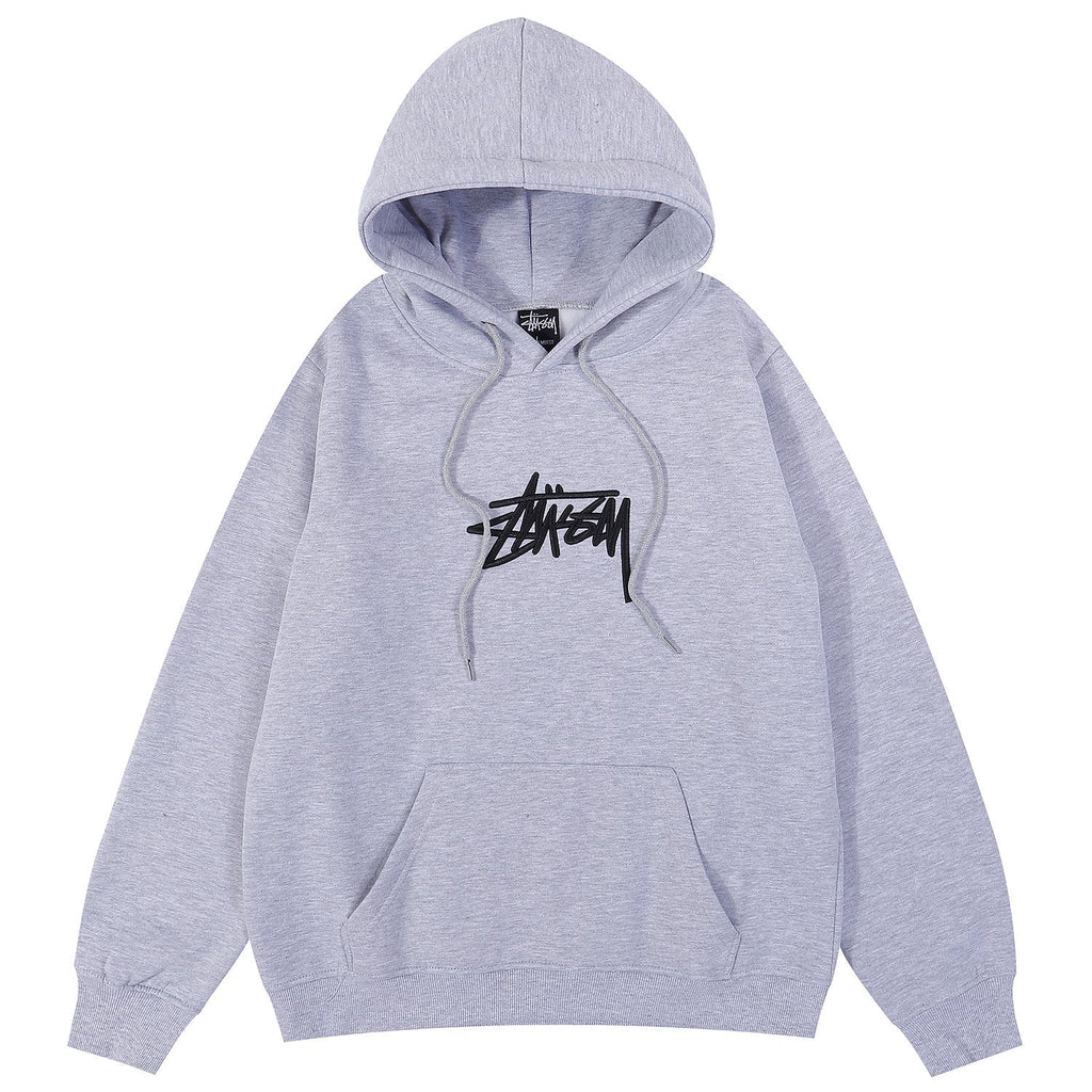 Stussy Hoodie Embroidered Fleece Fashion Hooded Sweater