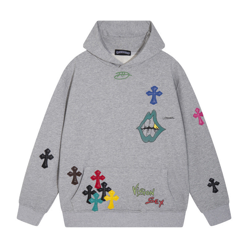 Chrome Hearts Multi‑Cross Graphic Oversized Hoodie Streetwear Unisex
