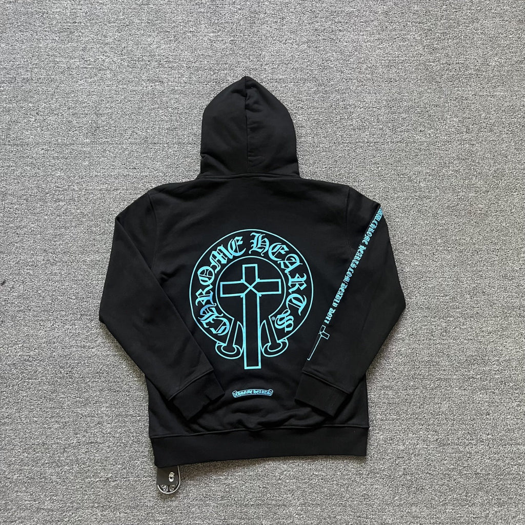 Chrome Hearts Multi‑Cross Graphic Oversized Hoodie Streetwear Unisex