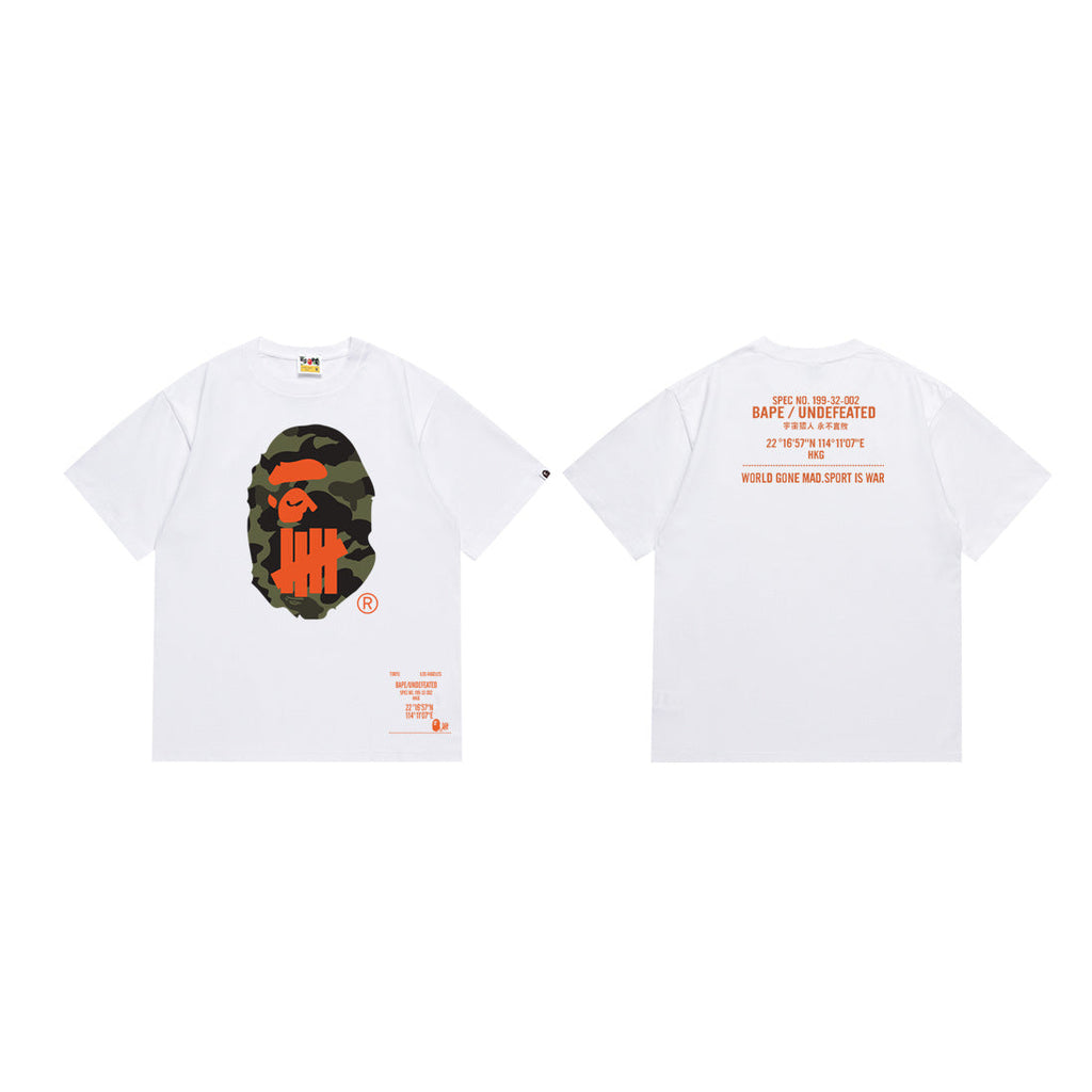 Bape Camo Ape‑Head Graphic Oversized Tee Streetwear Unisex