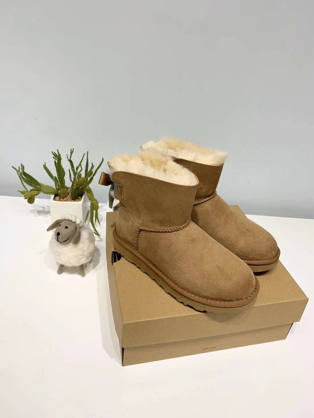 Chestnut Bow Glitter Detail Winter Boots — New Arrival | In Stock