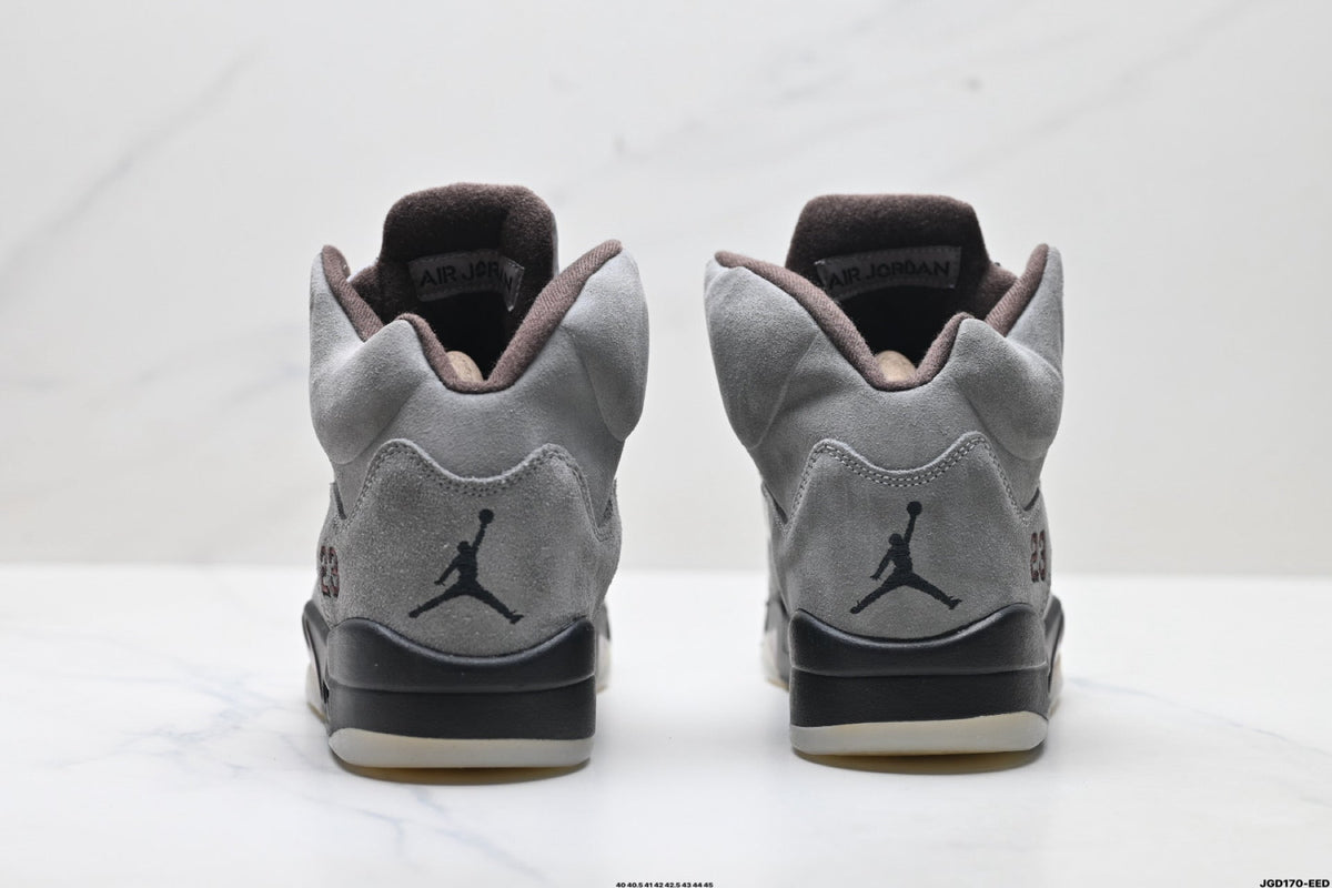 Air Jordan 5 Retro Wolf Grey Black Sneakers