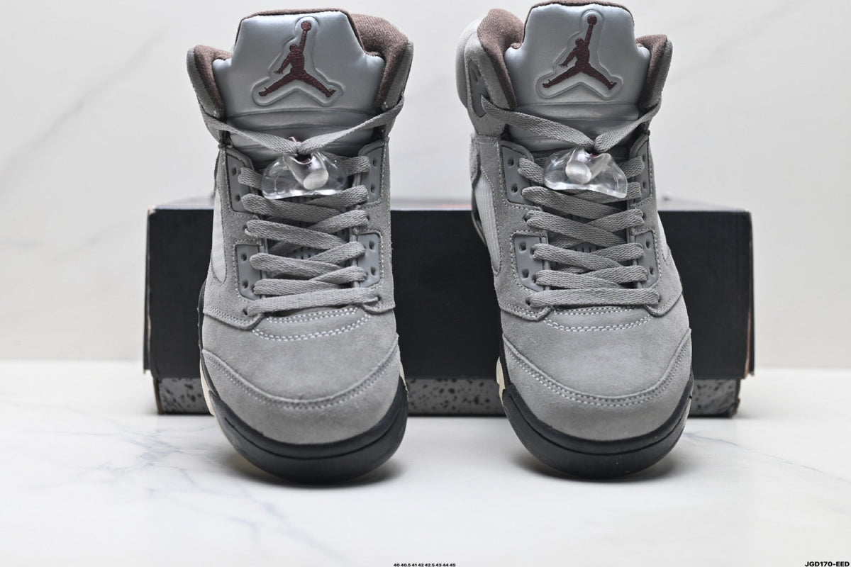 Air Jordan 5 Retro Wolf Grey Black Sneakers