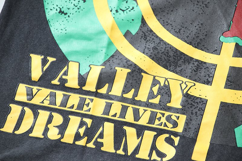 VALE USA Washed Lives Dreams Graphic T-Shirt