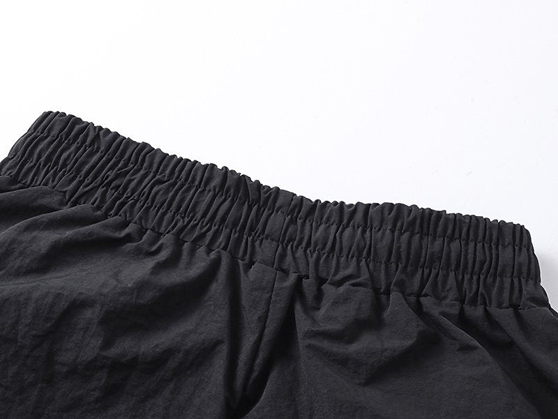 MIXED EMOTION Black Front Graphic Appliqué Shorts