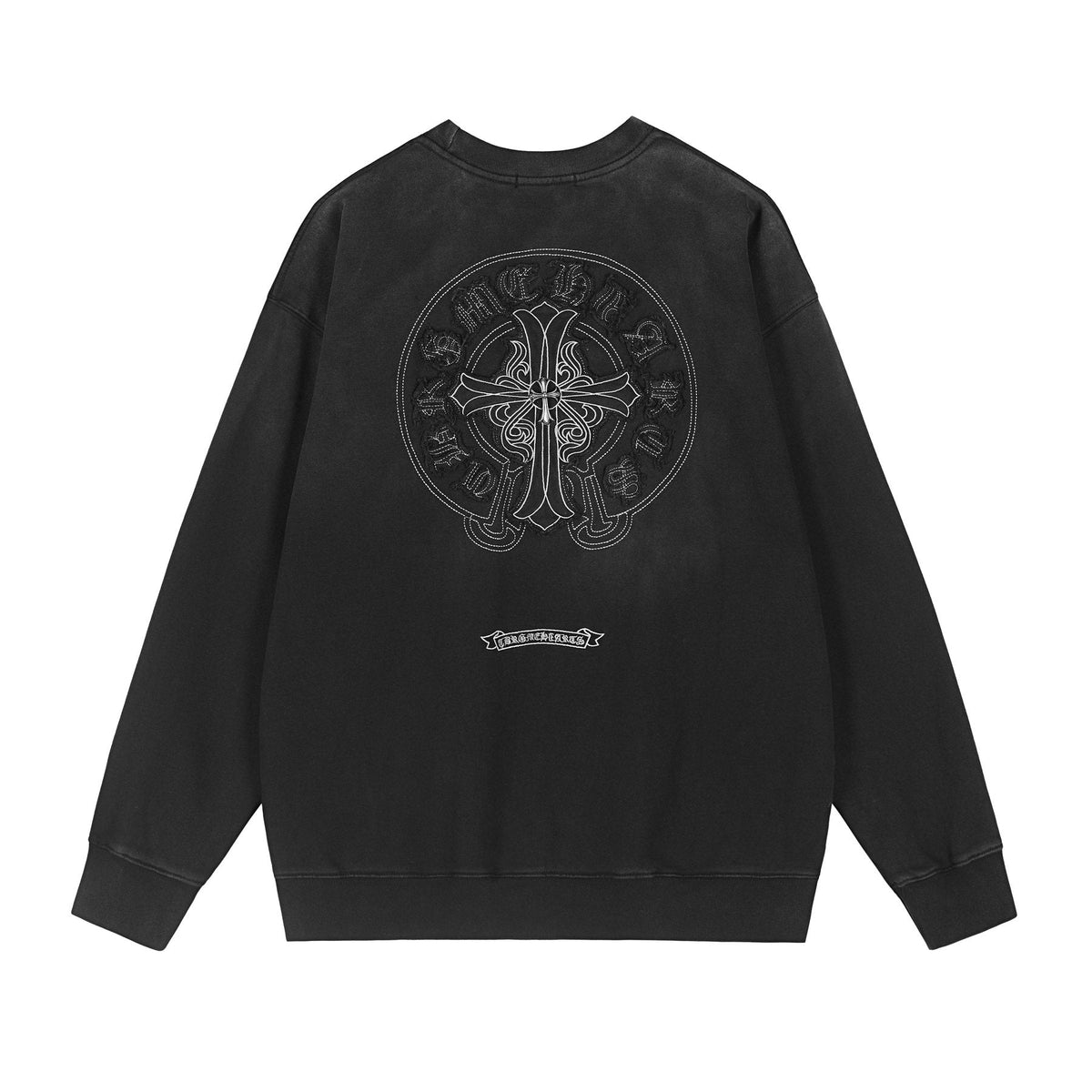 Chrome Hearts Distressed Cross Slogan Graphic Sweatshirt
