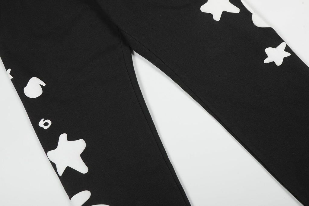 Sp5der Black Graphic Hoodie & Jogger Matching Set