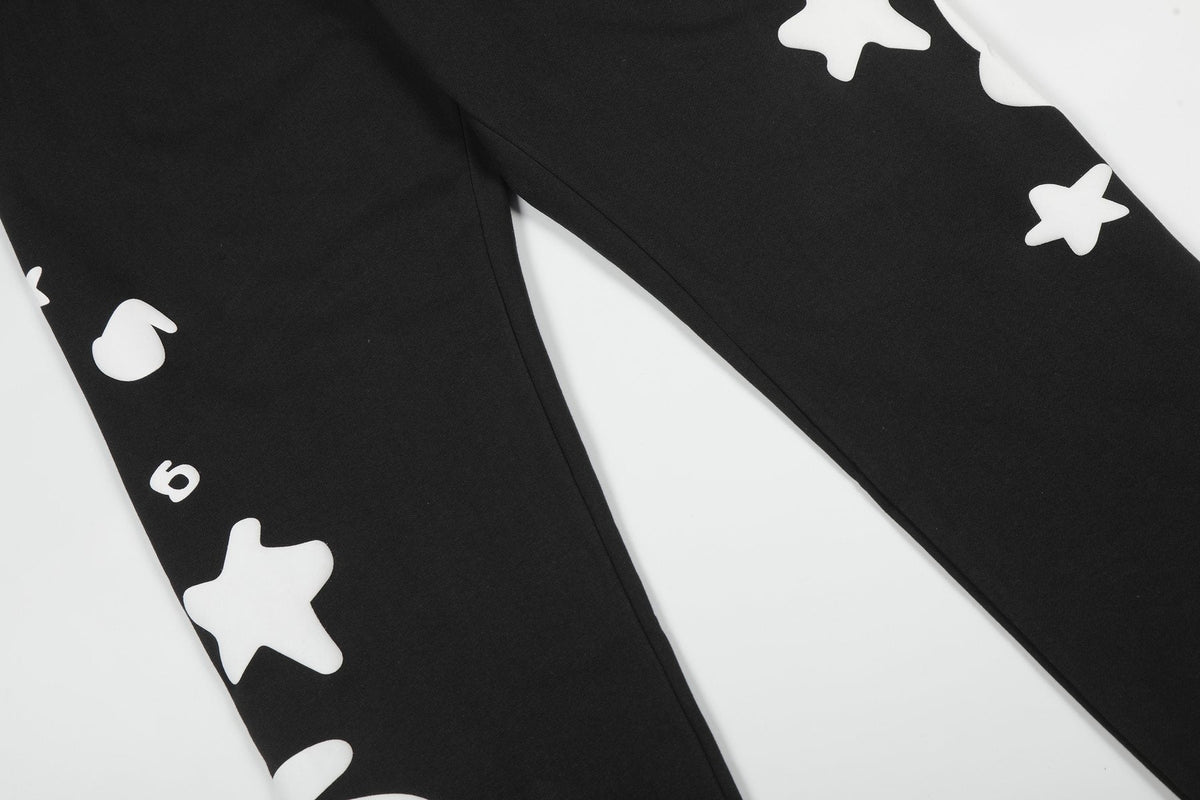 Sp5der Black Graphic Hoodie & Jogger Matching Set