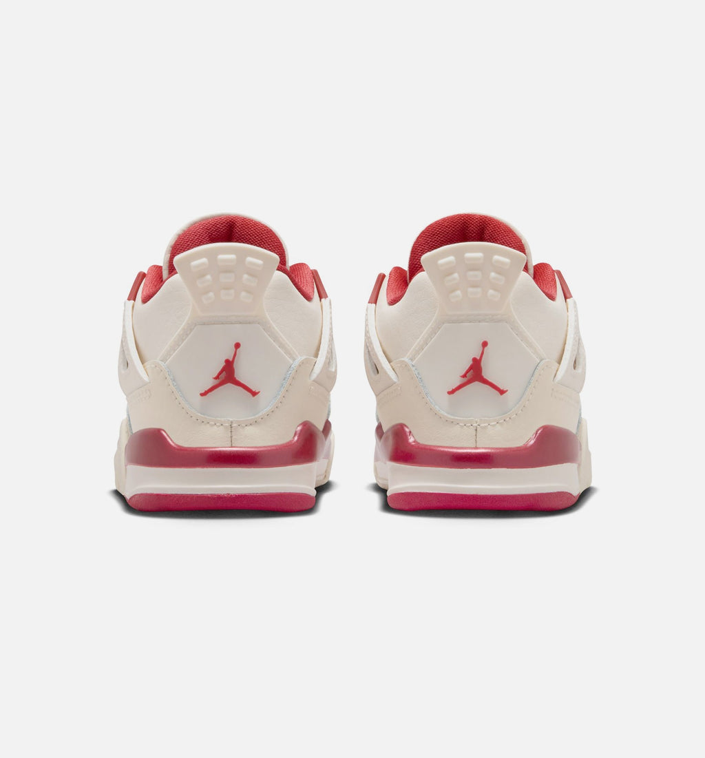 Air Jordan 4 Retro Valentine's Day Infant & Toddler Lifestyle Shoe – Pale Ivory / Sierra Red / Tough Red