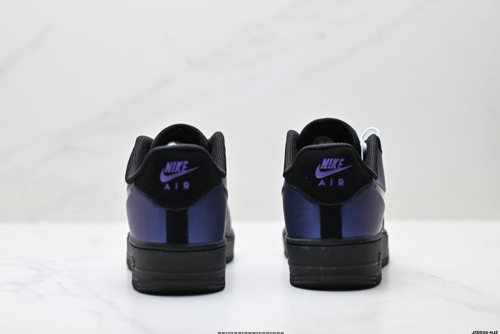 Nike Air Force 1 Low Purple Black Unisex Sneakers Style 17