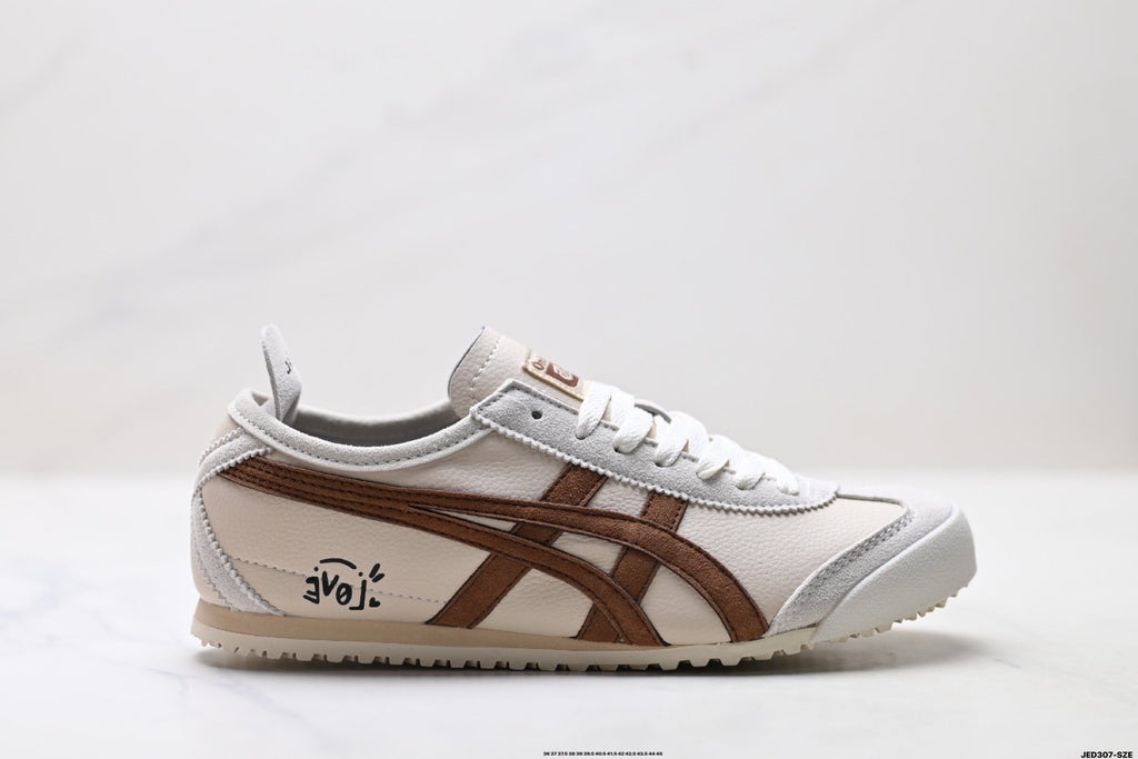 Onitsuka Tiger Retro Low Top Cream Brown Unisex Shoes Style 11