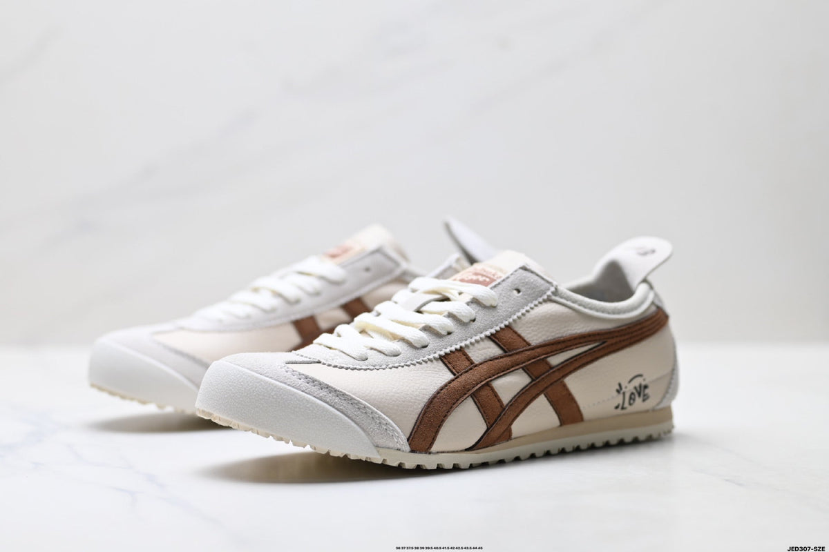 Onitsuka Tiger Retro Low Top Cream Brown Unisex Shoes Style 11