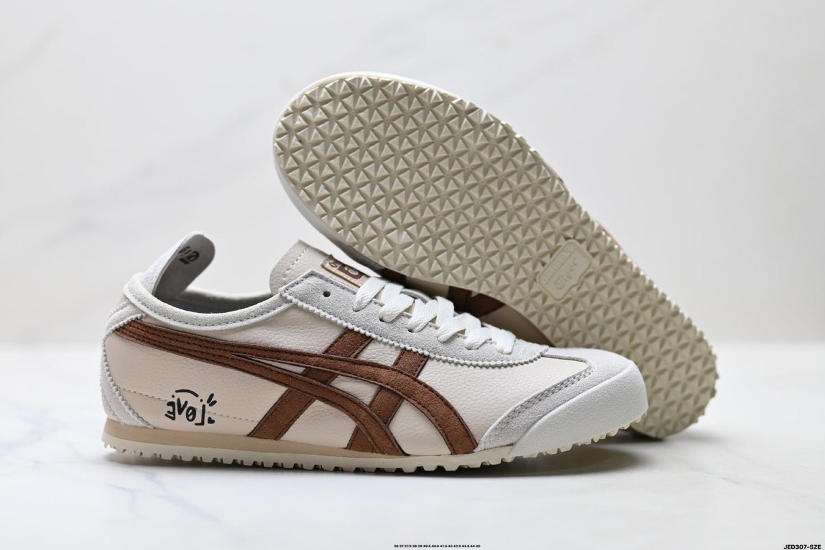 Onitsuka Tiger Retro Low Top Cream Brown Unisex Shoes Style 11