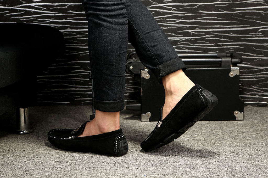 Versace Black Gold Emblem Loafers