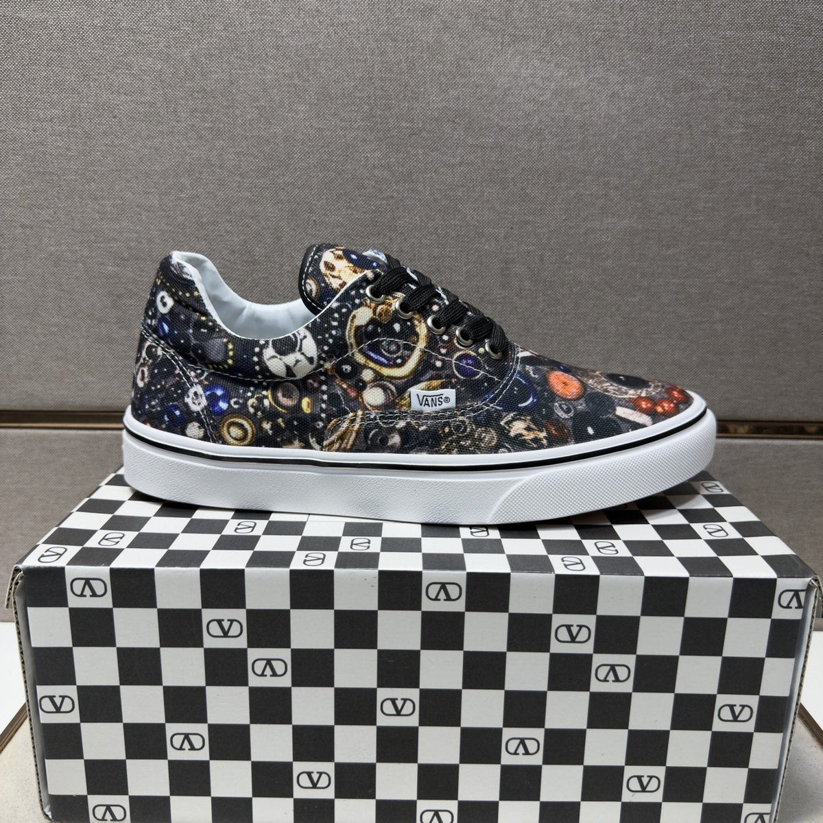 Vans Black Floral Print Low-Top Sneakers