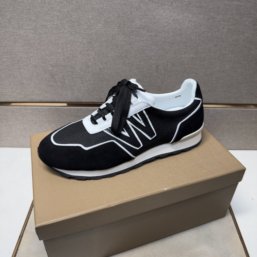 J.M. Weston Men's Black and White Panel Sneakers