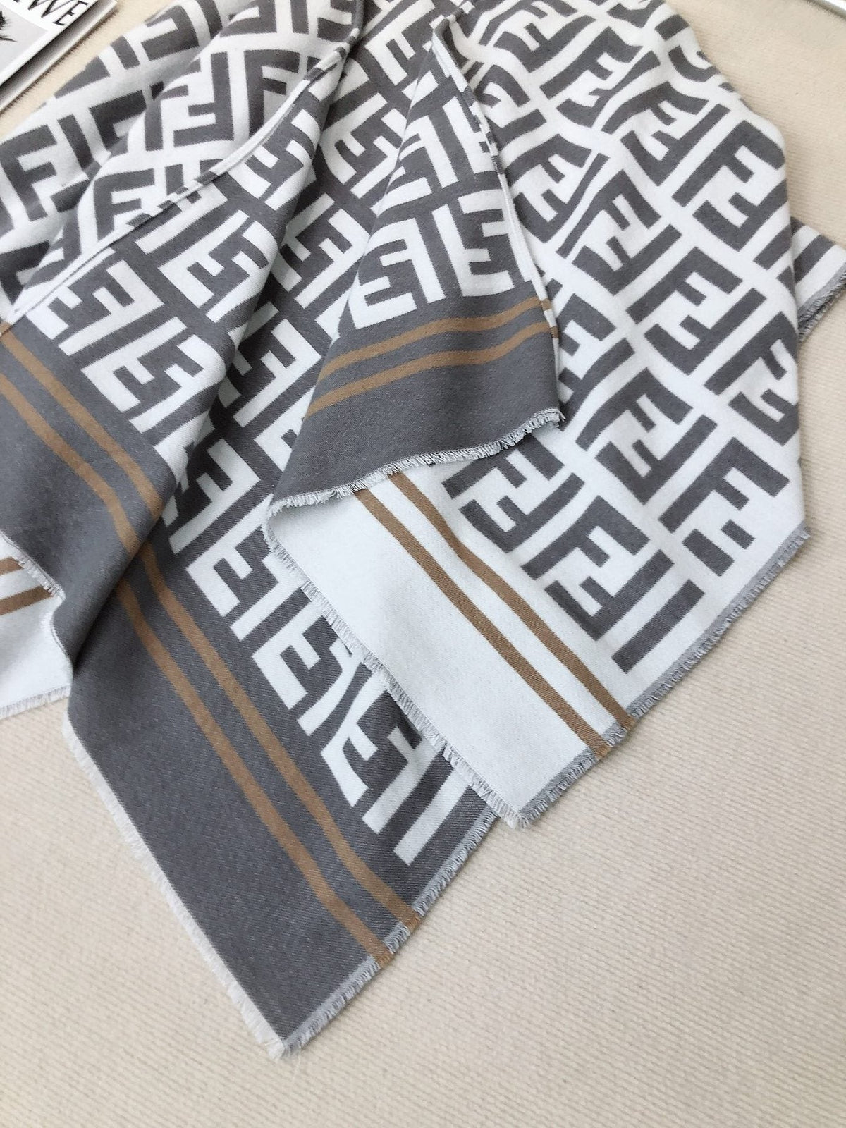 Fendi Geometric Trim Shawl
