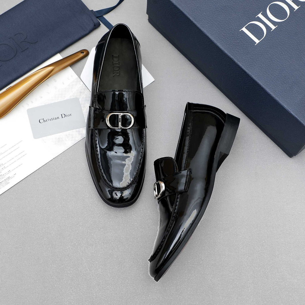 Dior Black Patent Leather Loafers