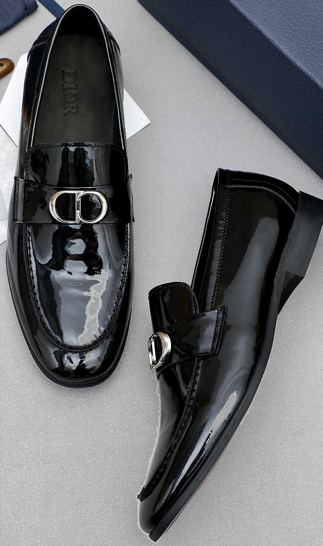 Dior Black Patent Leather Loafers