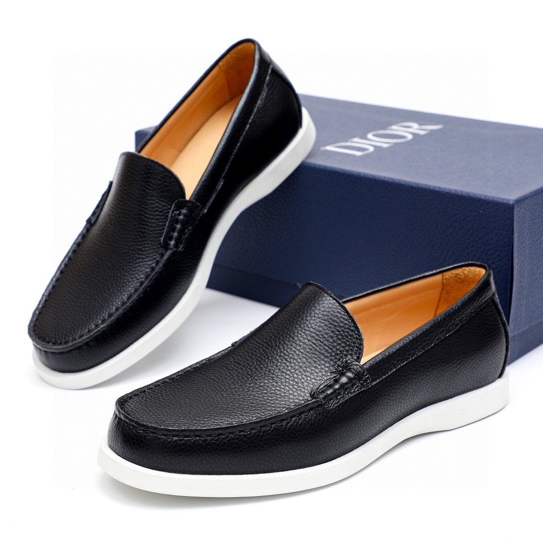 Dior Pebble-Grain Slip-On Shoes