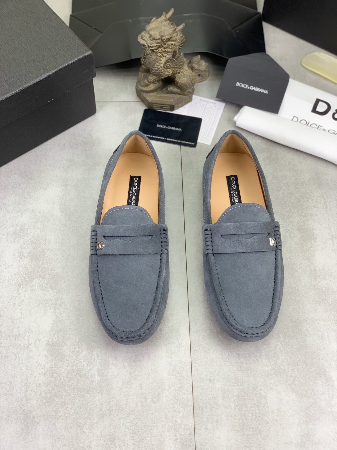 Dolce & Gabbana Men's Stitched-Toe Driving Loafers