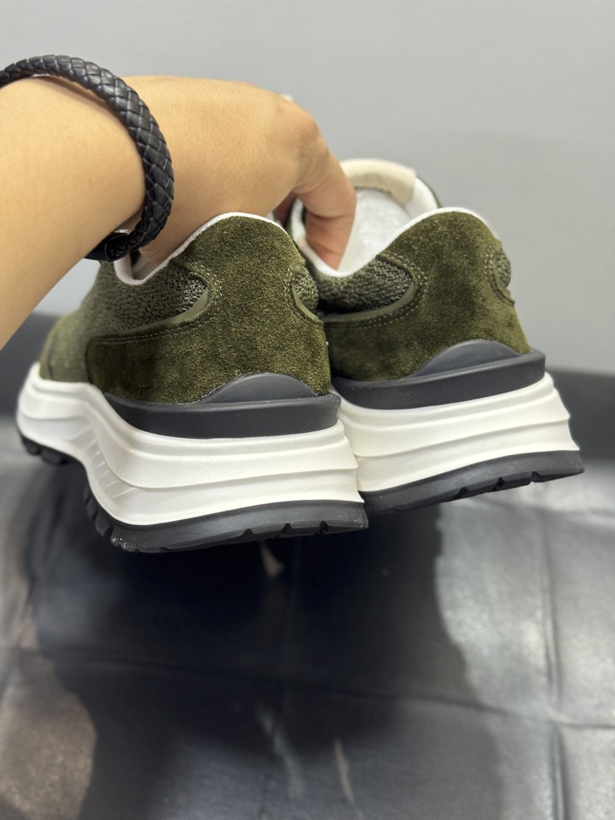 Zegna Knit Lace-Up Sneakers