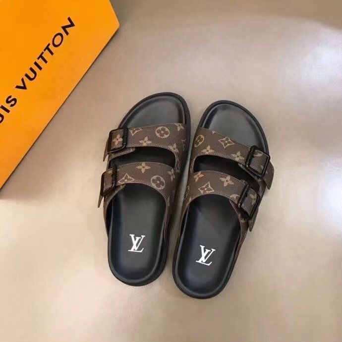 Louis Vuitton Monogram Buckle Slide Sandals - Contoured Footbed