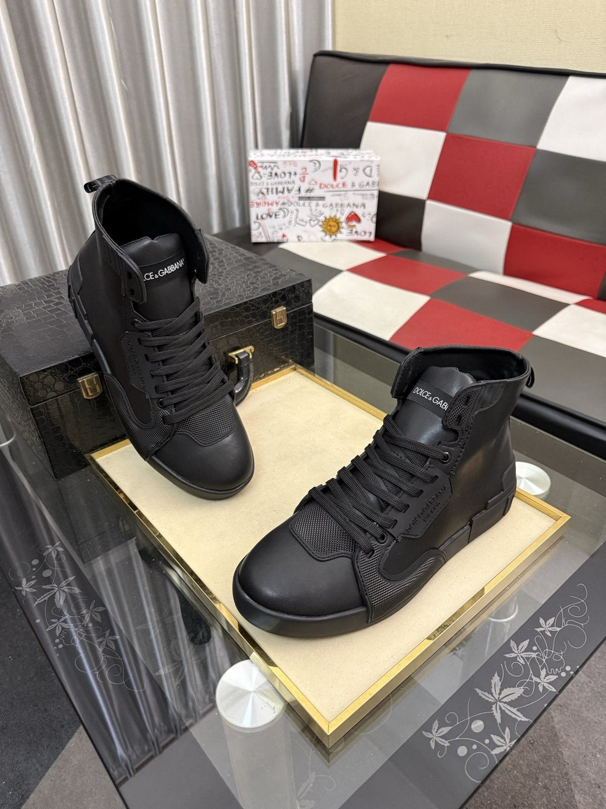 Dolce & Gabbana Paneled High-Top Sneakers