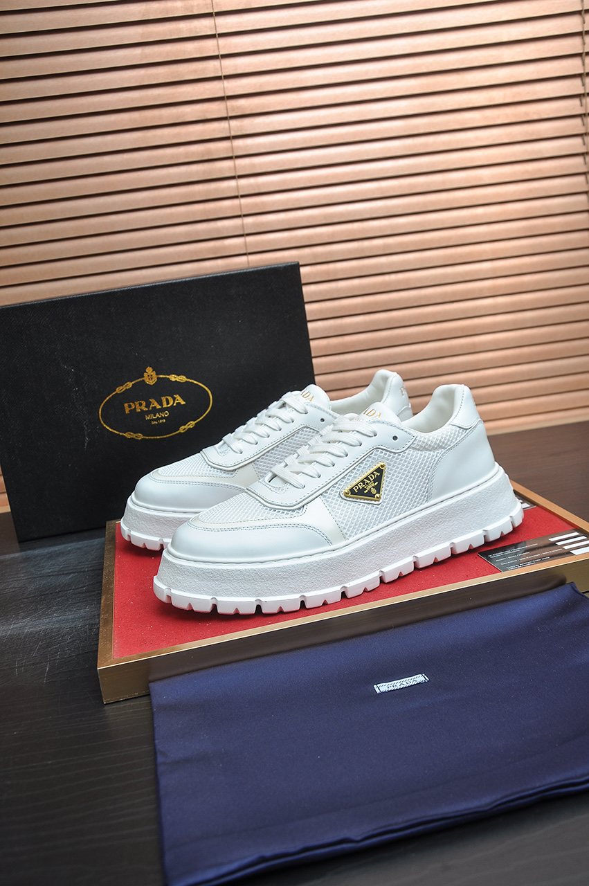 Prada Charcoal Gray & Black Low-Top Sneakers
