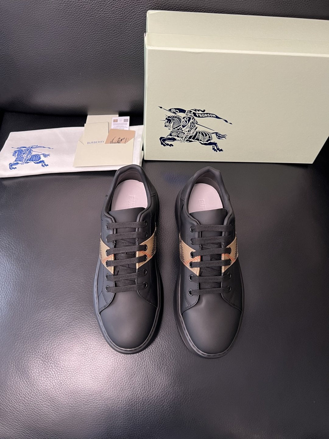 BURBERRY Check-Panel Low-Top Sneakers