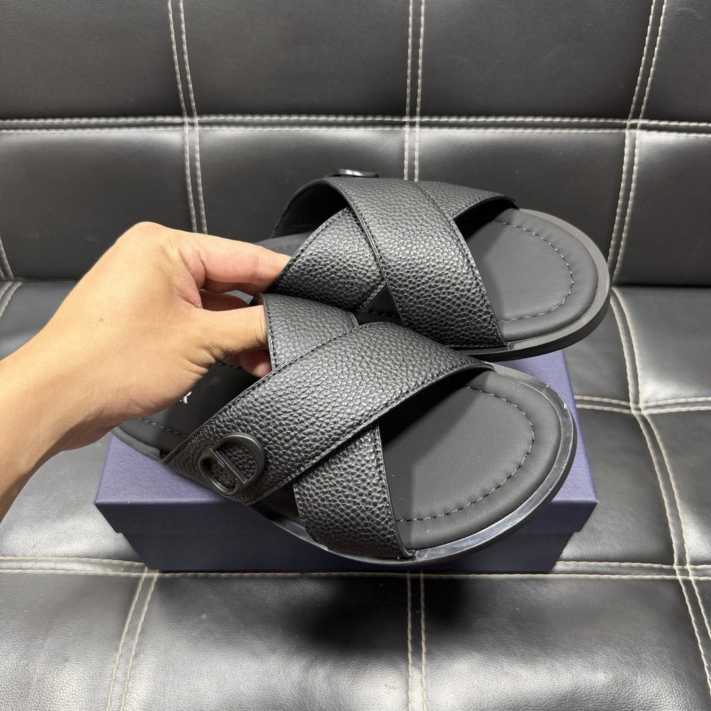 Dior Cross-Strap Slide Sandals
