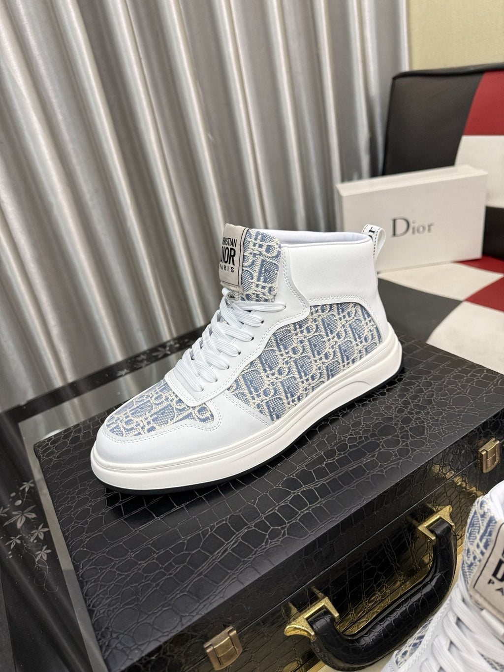 Dior Patterned High-Top Sneakers