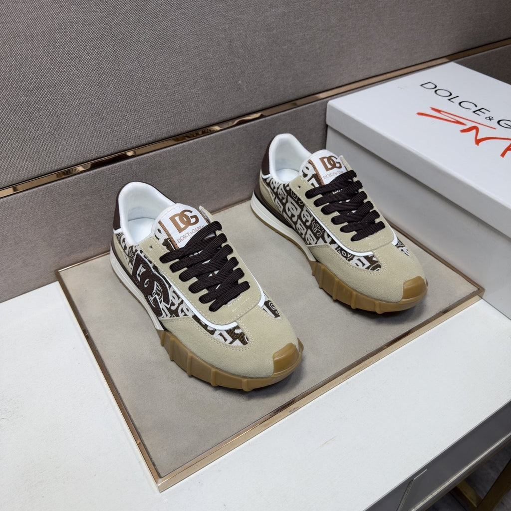 Dolce & Gabbana Patterned Panel Low-Top Sneakers