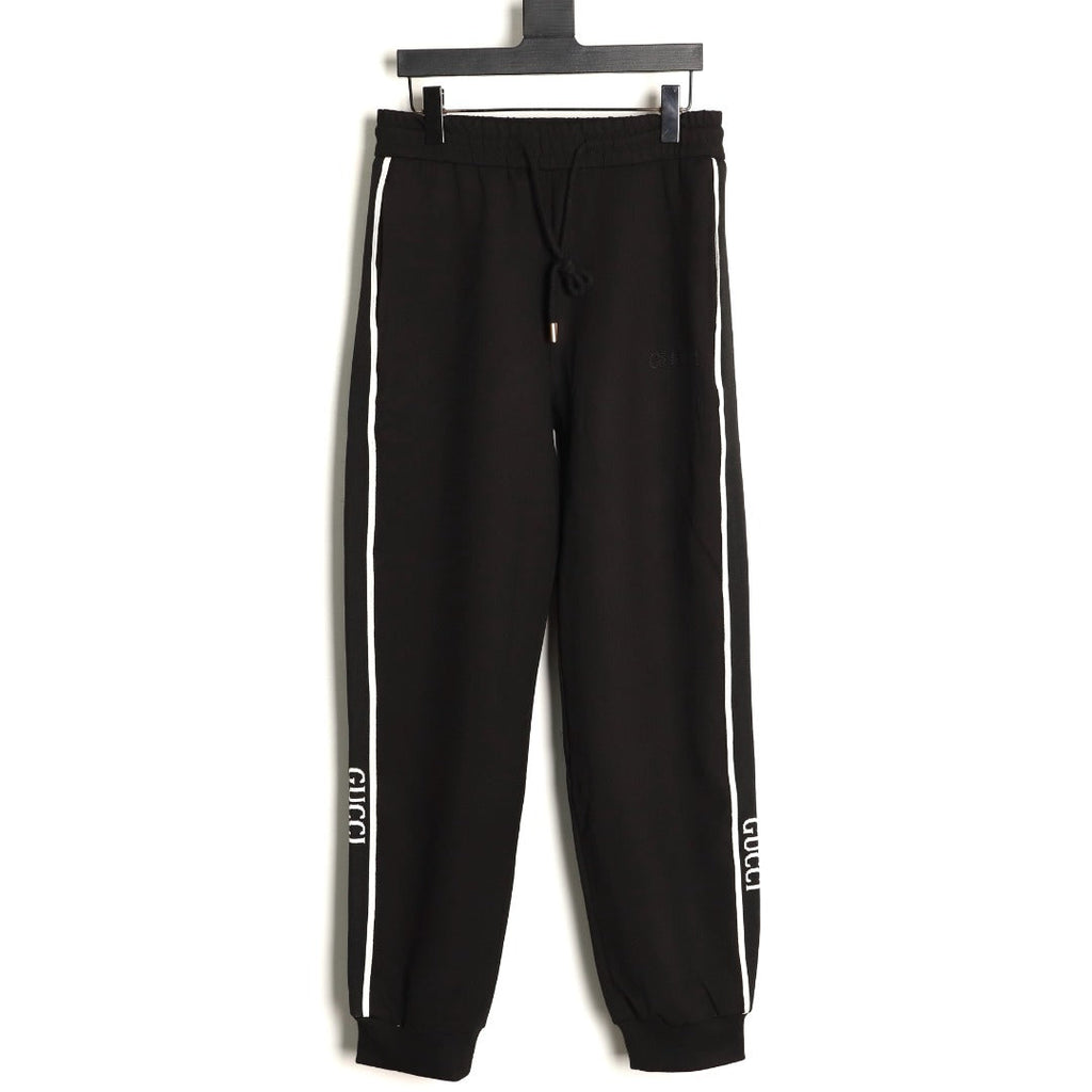 Gucci Side-Lettering Trim Drawstring Trousers - Black